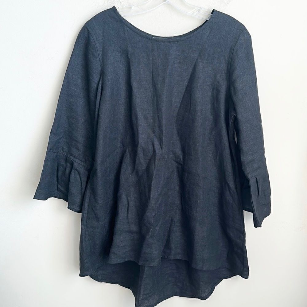 Crown Linen Designs Black Tunic Top S